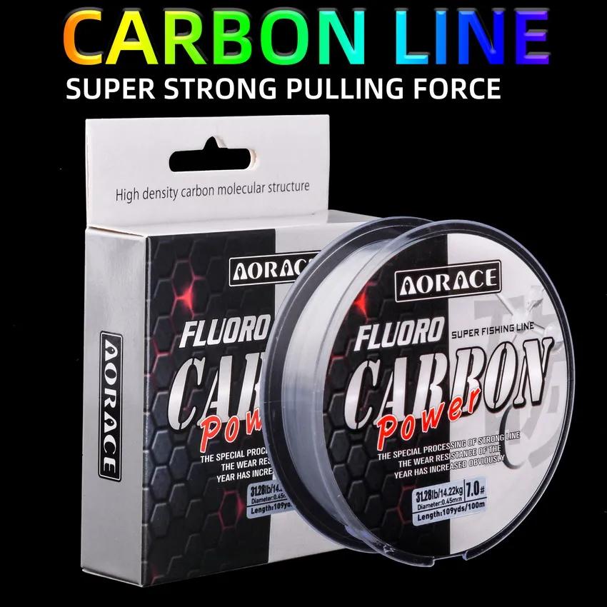 Aorace fluorocarbone 100-300m - Ligne de pêche japonaise monofilament coulante pour pêche en mer 1-15kg