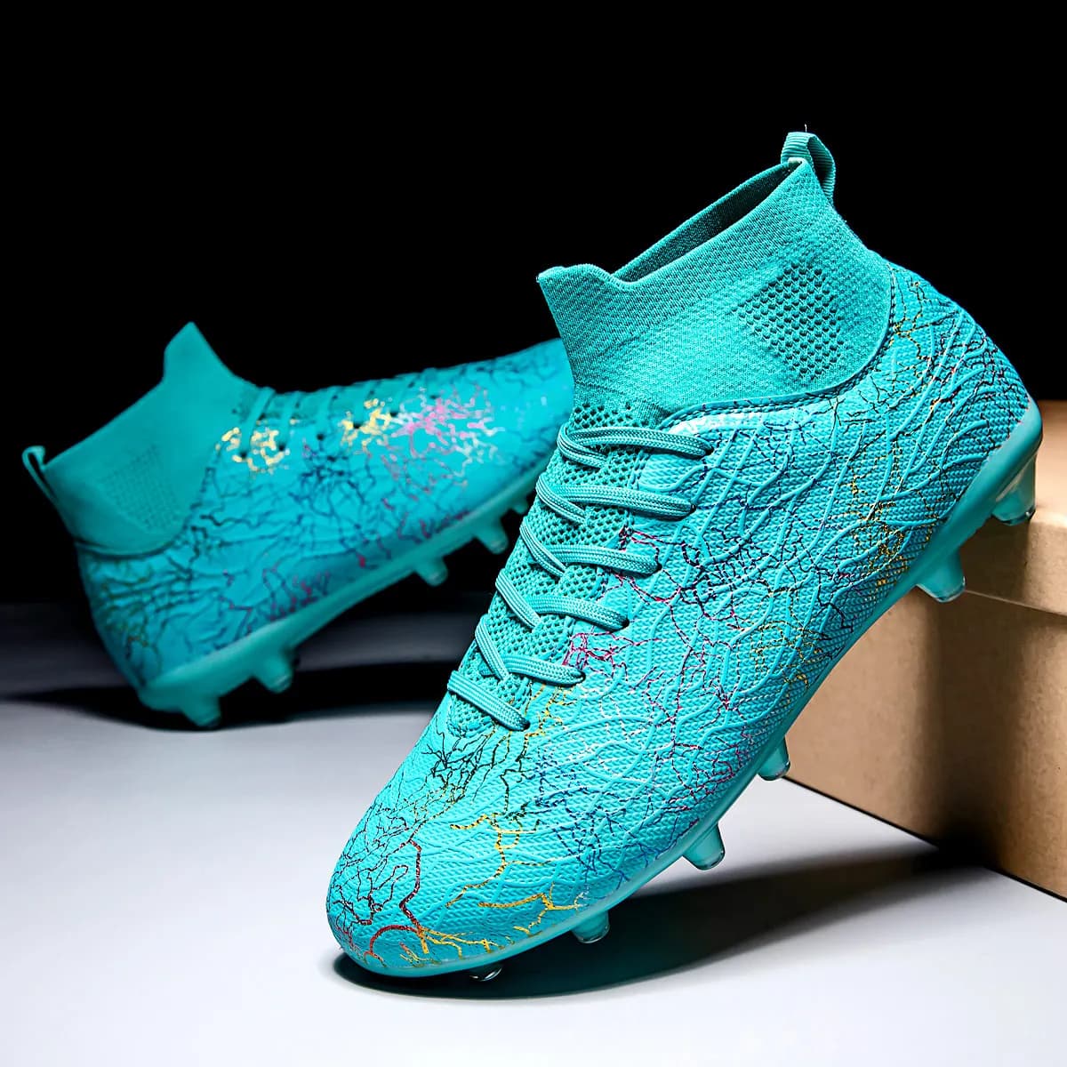 Chaussures de foot FG crampons longs et TF crampons courts - Conception unisexe professionnelle antidérapante