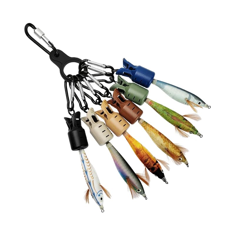 Protecteur pour leurres calmar Egi taille M 6 pièces, capuchon avec mousqueton pour hameçons Webfoot Octopus et seiche