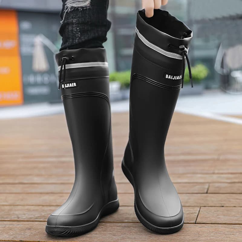 Chaussures de pluie homme imperméables quatre saisons semelles souples antidérapantes confort travail extérieur
