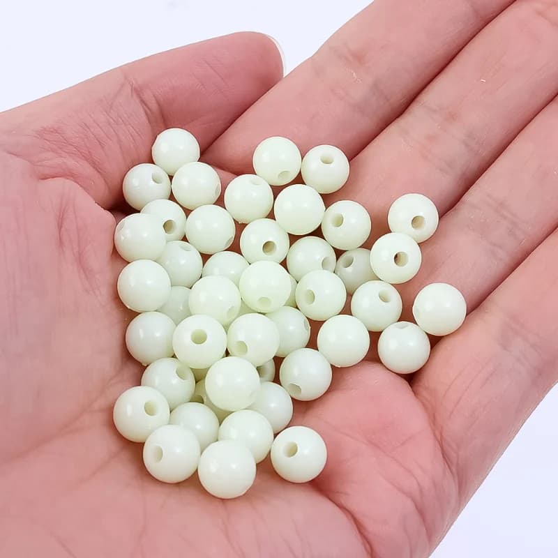 100 perles lumineuses 3mm-8mm pour pêche nocturne - Billes fluorescentes accessoires pêche