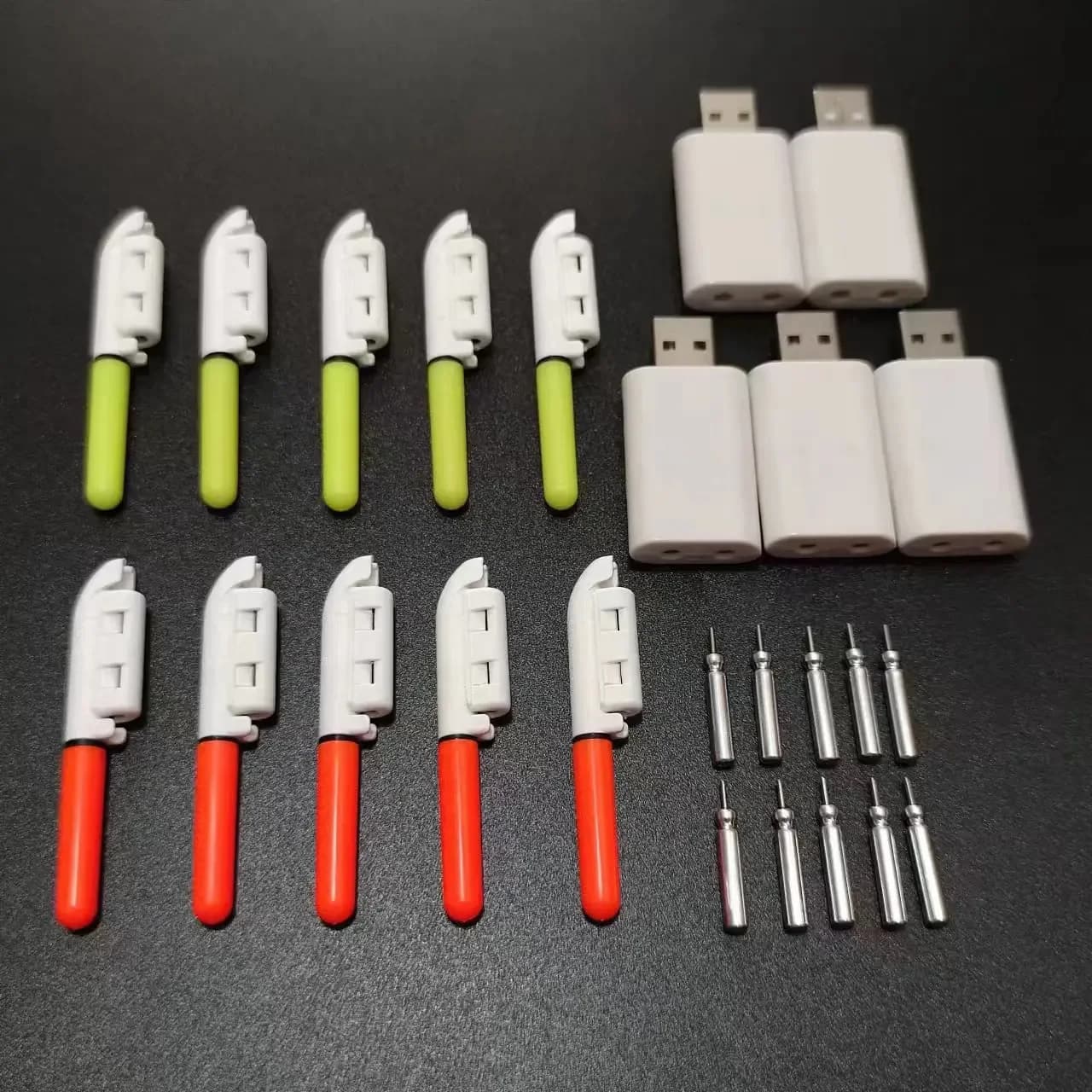 10 bâtons lumineux électroniques avec batteries rechargeables - lampe pour pêche nocturne CR322/CR425
