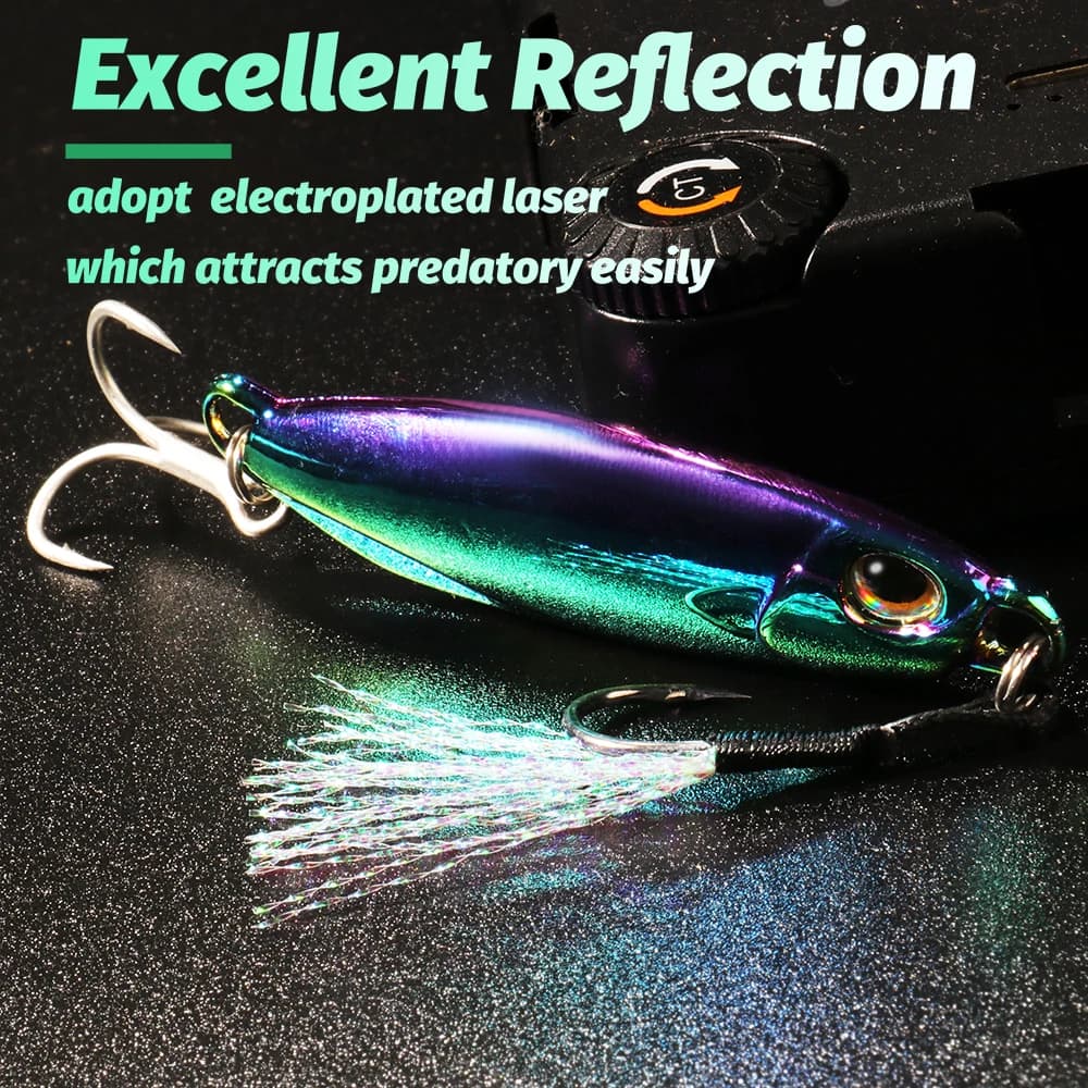 Leurre métal jig 10g à 40g - Cuiller casting pour pêche du bord en mer et lac français