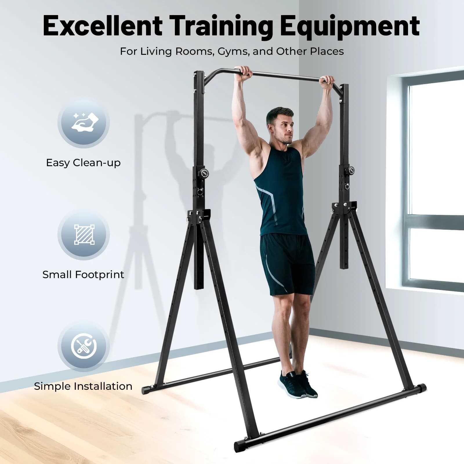 Barre de traction triangulaire ajustable 200kg - Station traction maison pour salon et chambre - Pêche