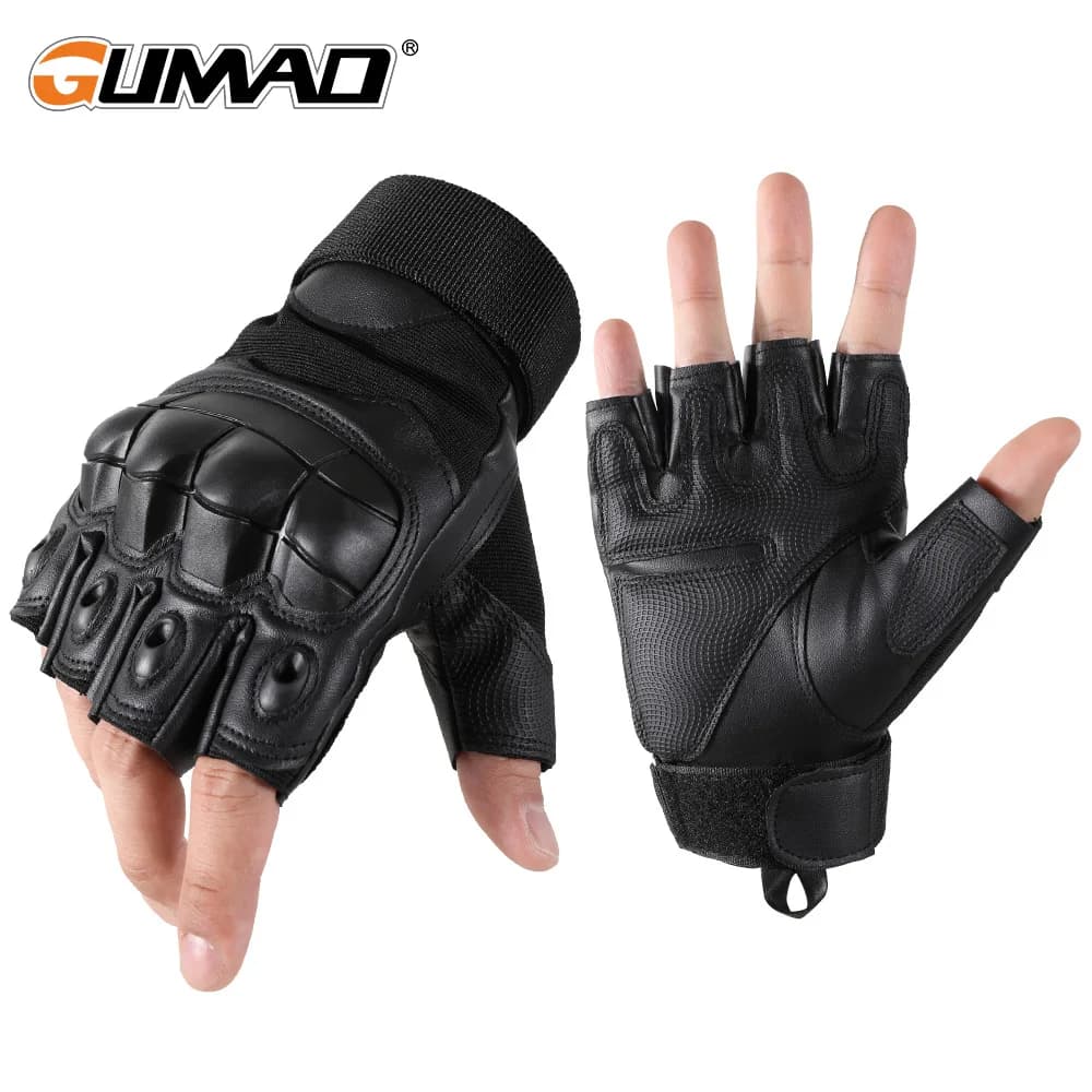 Gants mi-doigts avec protection rigide pour pêche sportive et outdoor - Hommes actifs
