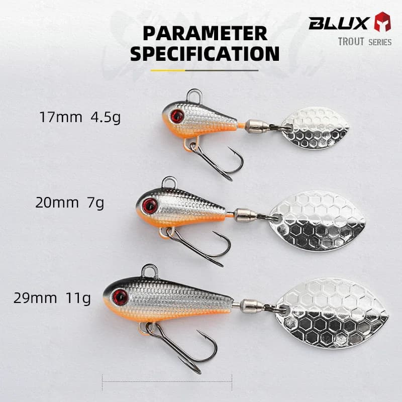 Leurre BLUX SPINTAIL 4.5-11g Mag Tail Spinner - Cuiller métal pêche black-bass freshwater shore casting vib