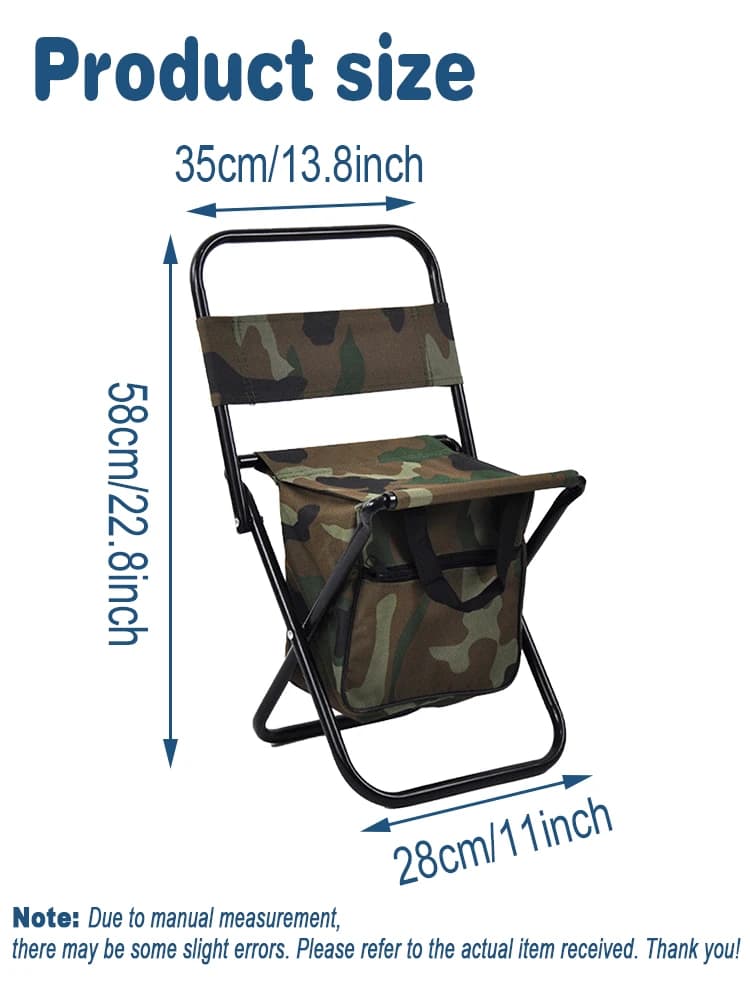 Chaise pêche pliante 1pc avec glacière intégrée dossier réglable chasse léger portable