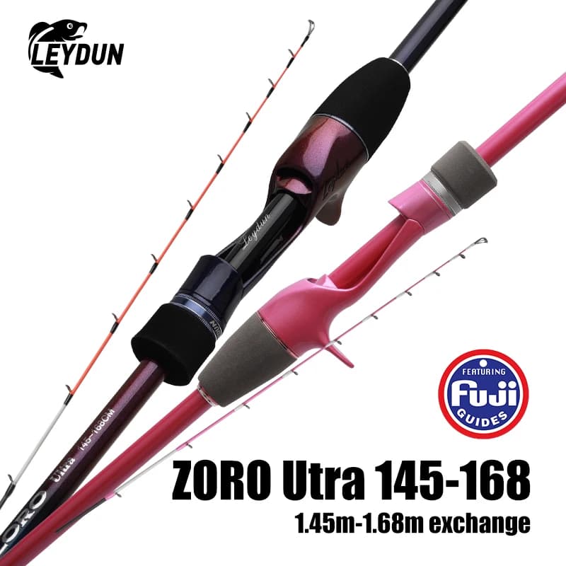 Canne à pêche LEYDUN ZORO ultra légère 3+1 pointe titane Fuji pour seiche et bateau portable