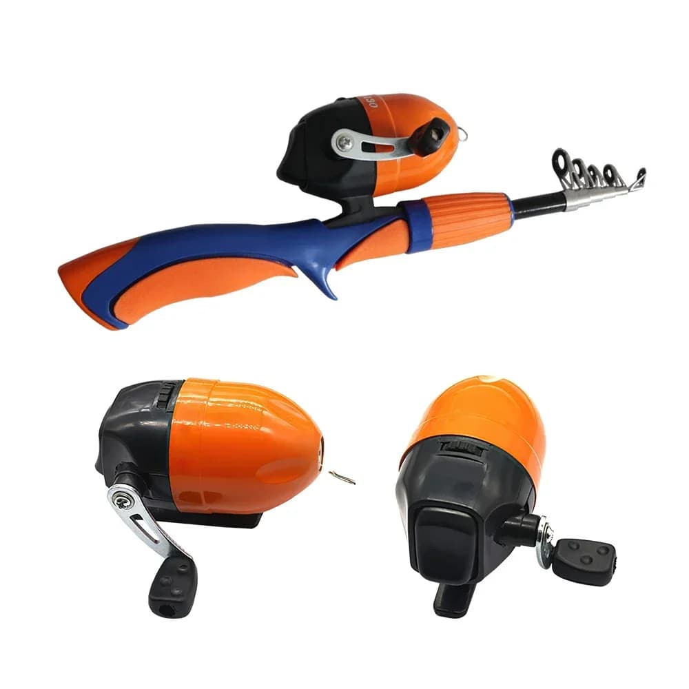 Canne à pêche carbone super rigide pour bateau et glace 1.2m avec moulinet haute puissance 30lb+