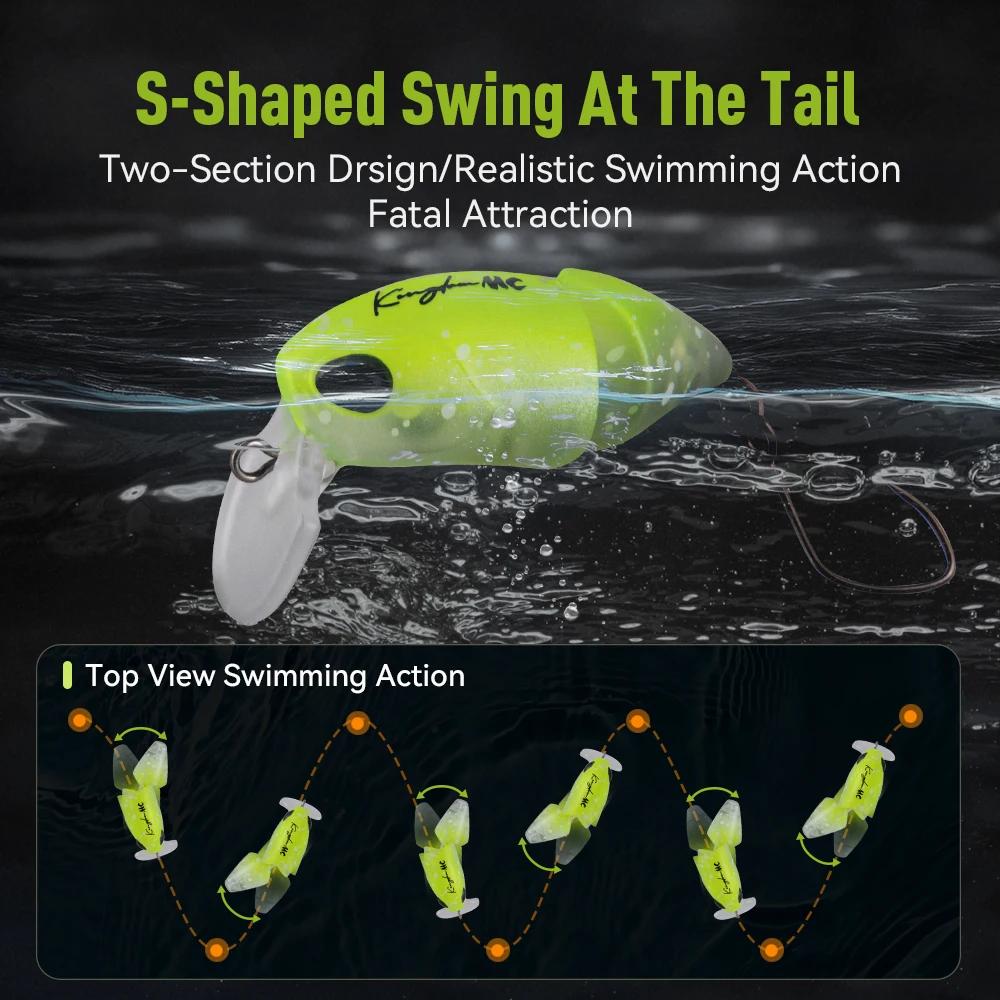 Micro minnow Kingdom 2.3g 37mm flottant pour truite et perche - crankbait S-shaped