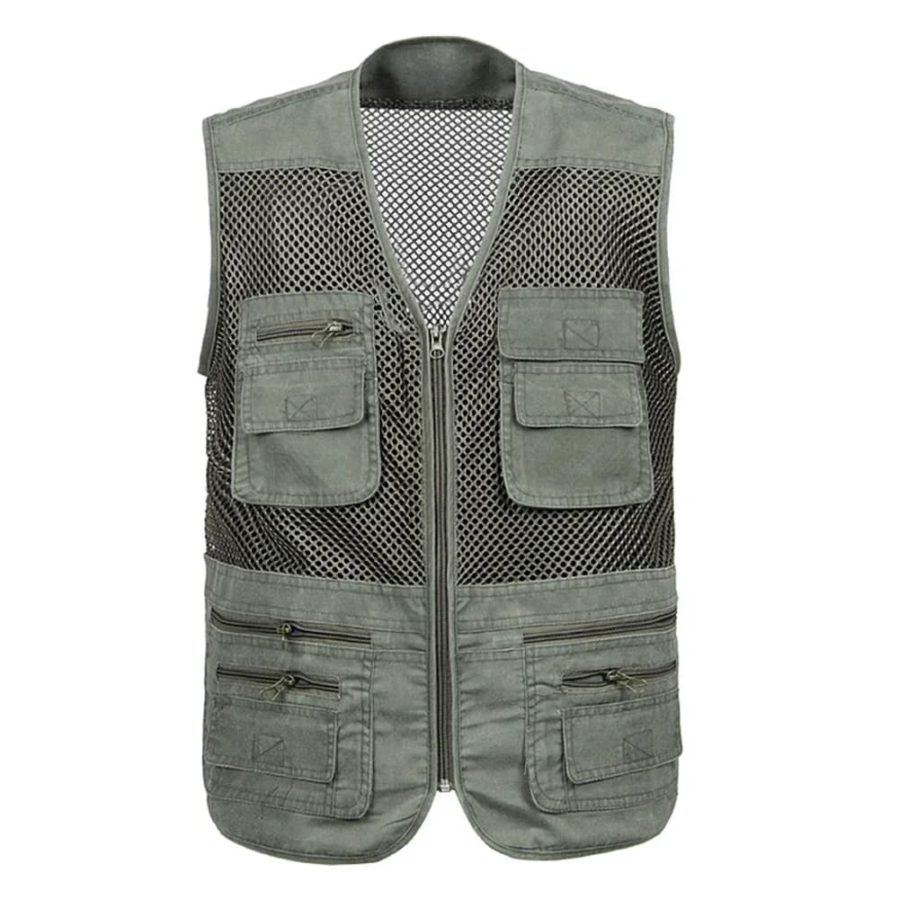 Veste de pêche homme sans manches 2021 grande taille respirante à séchage rapide et multiples poches