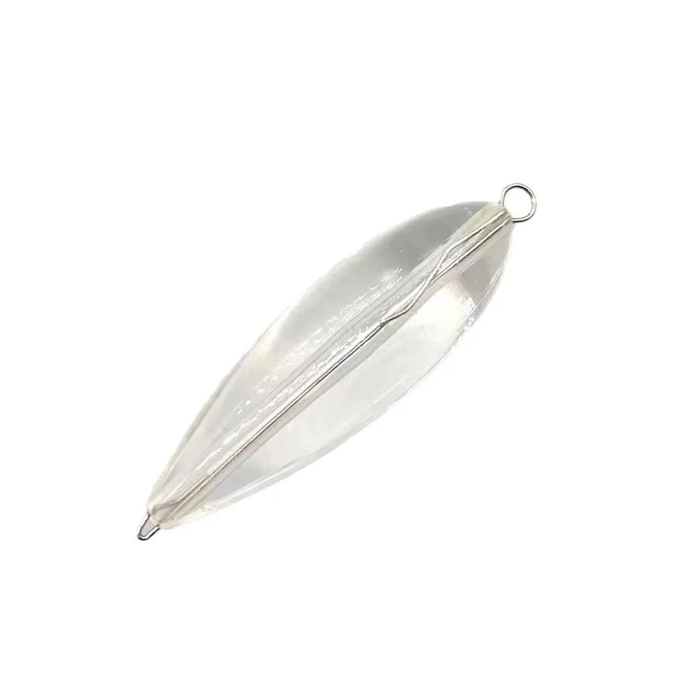 5 flotteurs de pêche acrylique coulants transparents 10-50g avec anneau métallique pour bombarda, lancer et mouche