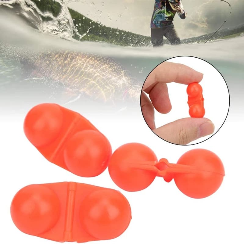 Perles attractives à grelots double pour pêche - Alarme sonore pour silure et black-bass