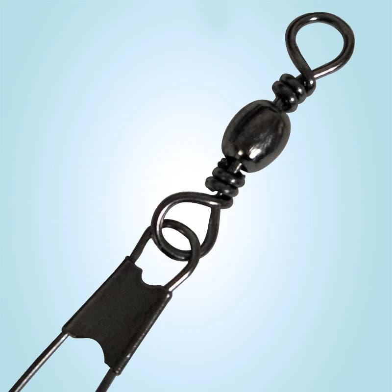 Lot 50pcs émerillons à roulement à bille avec clip pour connecter hameçons et leurres pêche