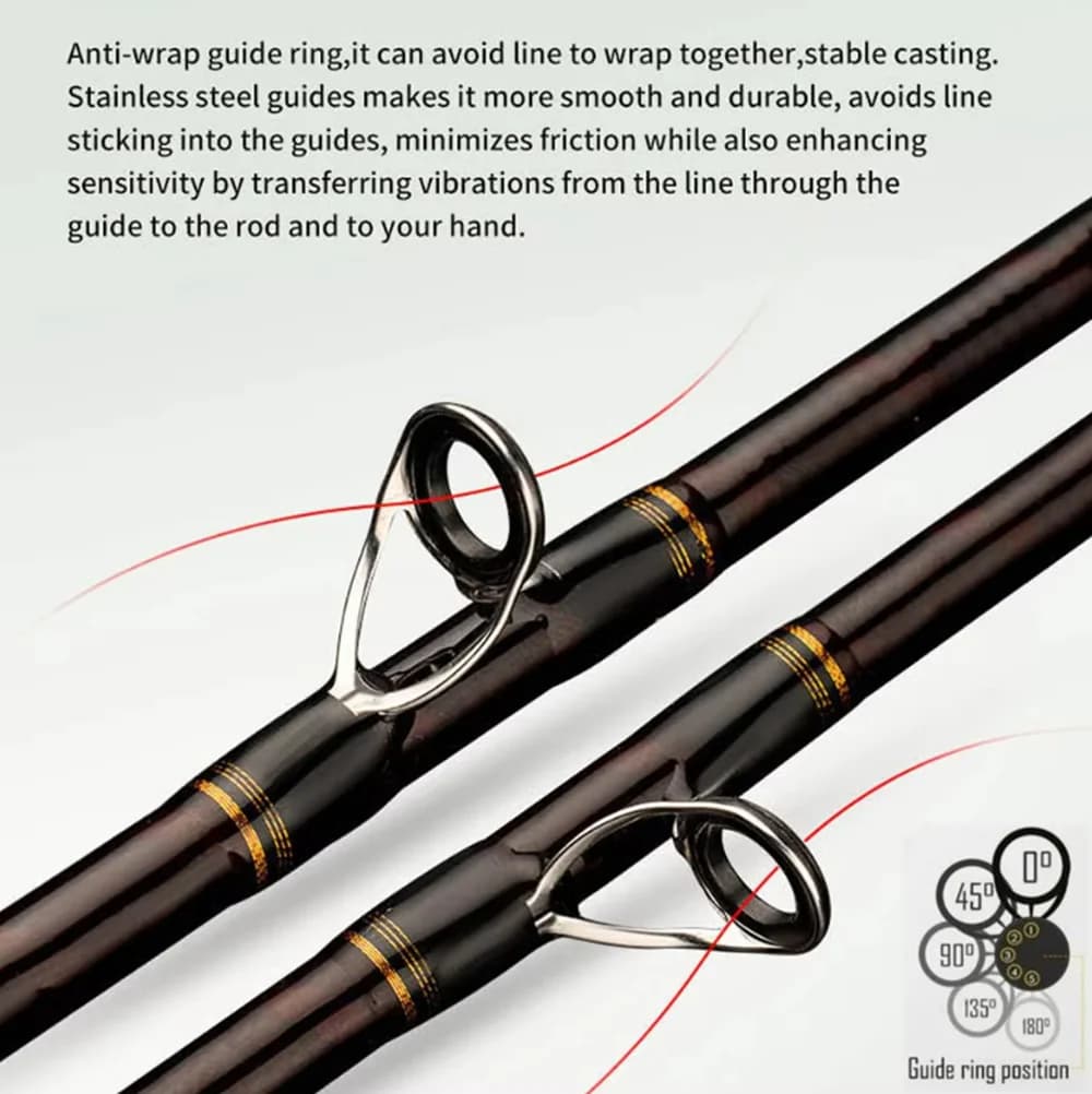 Canne Octopus Jigging 1.7m Carbone H Power avec scion titane pour pêche en bateau haute qualité