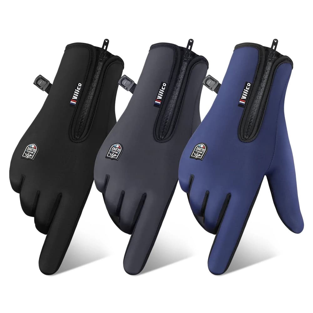 Gants vélo hiver homme femme touchscreen - Gants chauds tricotés étanches pour cyclisme hivernal