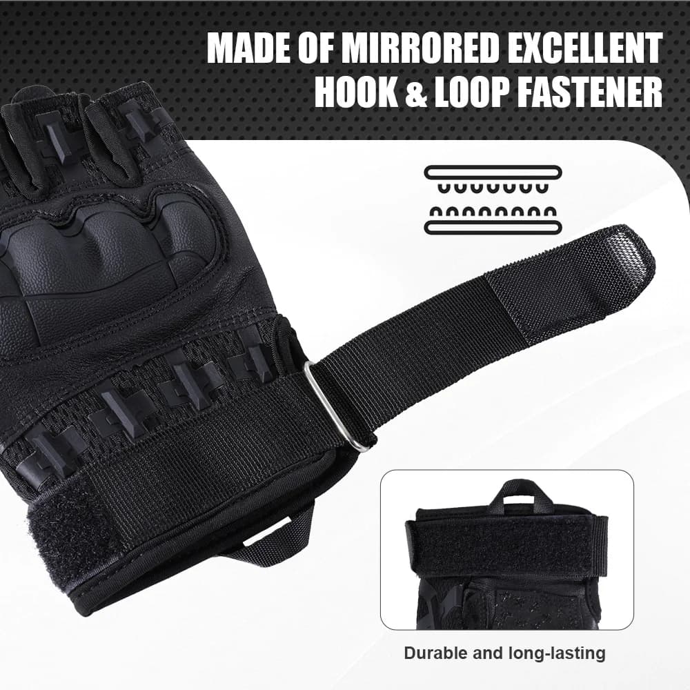 Gants tactiques sans doigts coque dure sports paintball airsoft pêche chasse vélo anti-dérapage