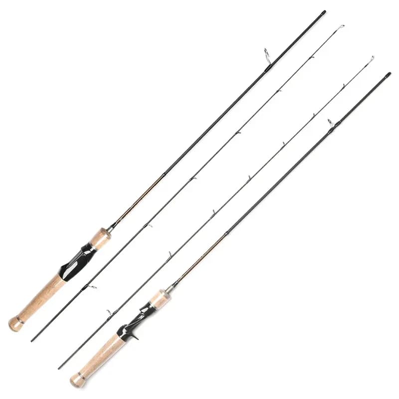 Canne ultra-légère carbone spinning/casting 1.5-9g pour truite fast action manche bois
