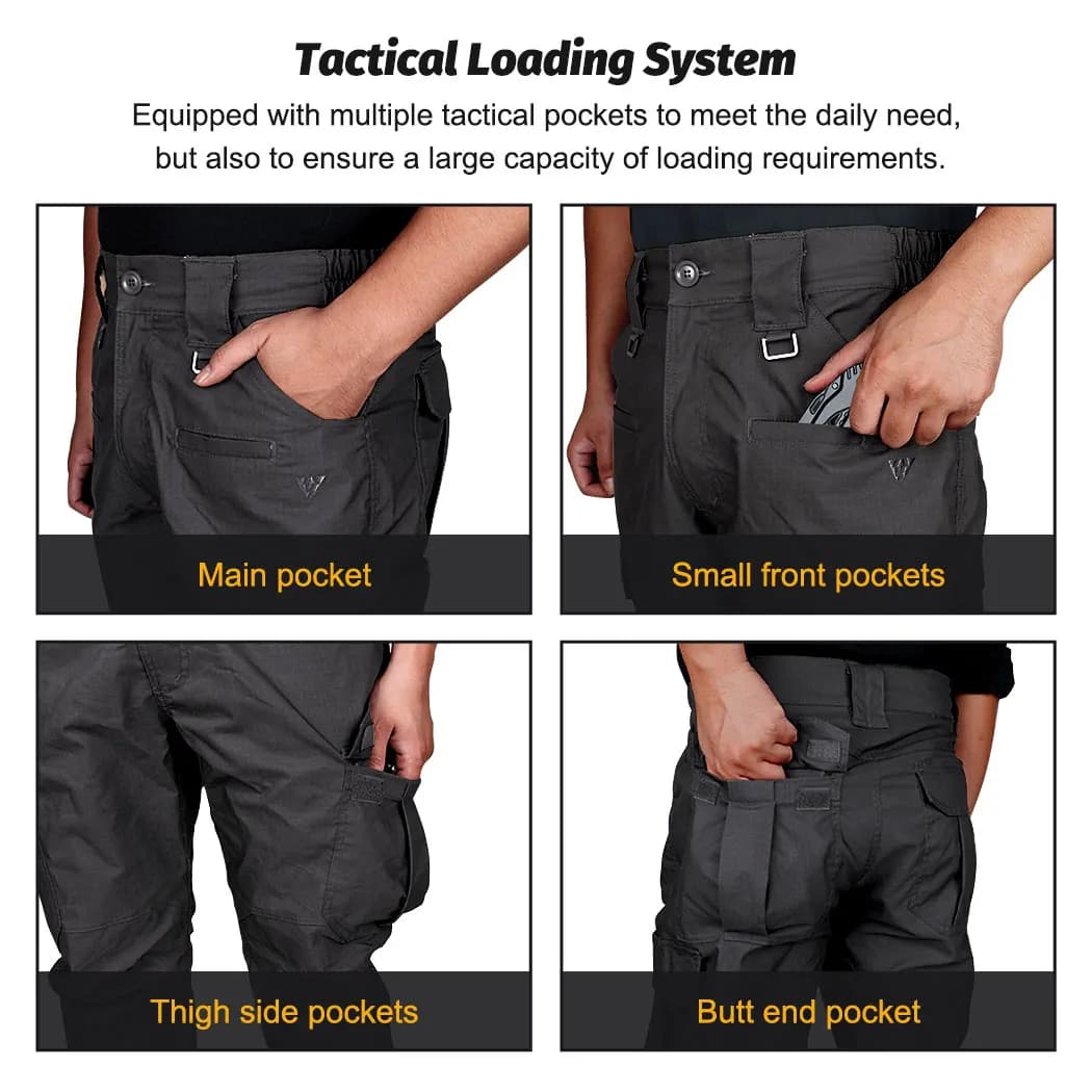 Pantalon tactique léger stretch IDOGEAR - parfait pour pêche active et randonnée aquatique