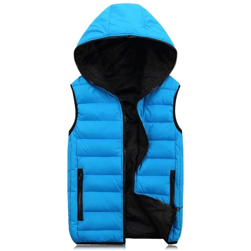 Veste sans manches matelassée homme hiver chaude avec capuche coton épais taille 4XL