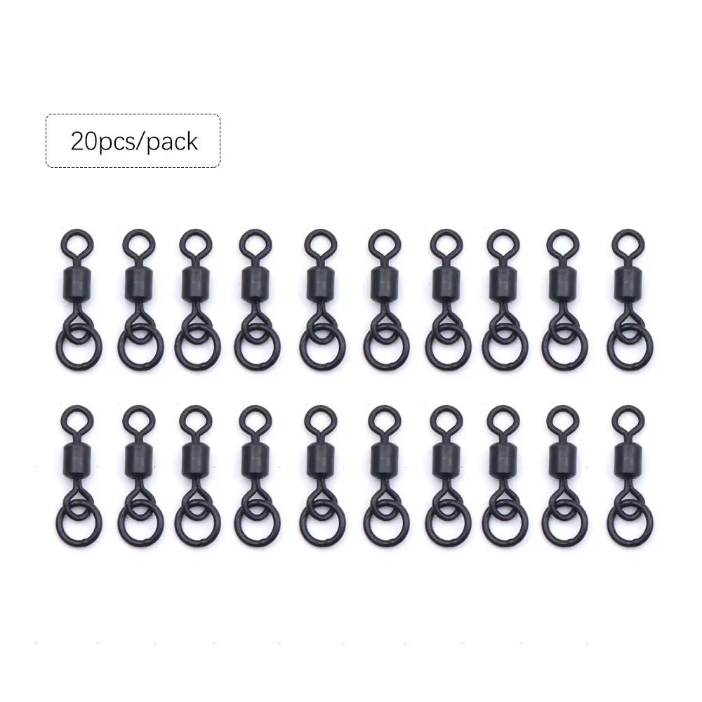Émerillons flexibles 20 pièces pour montages carpe - Émerillons rotatifs chod rig et hair rig