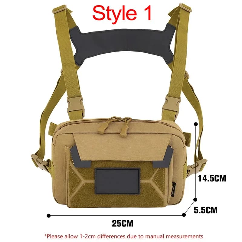 Sac poitrine étanche homme pour pêche et outdoor - Sac à dos tactique pour randonnée, vélo et camping