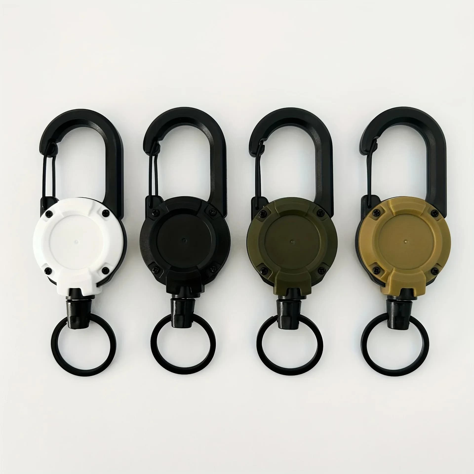 Porte-badge rétractable extensible avec mousqueton robuste pour clés, sacs et équipement de pêche