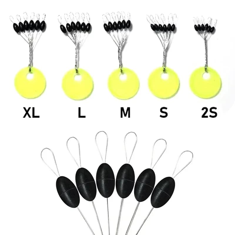 60 stop floats en silicone pour pêche à la carpe - 10 groupes de stoppeurs ovales et ronds