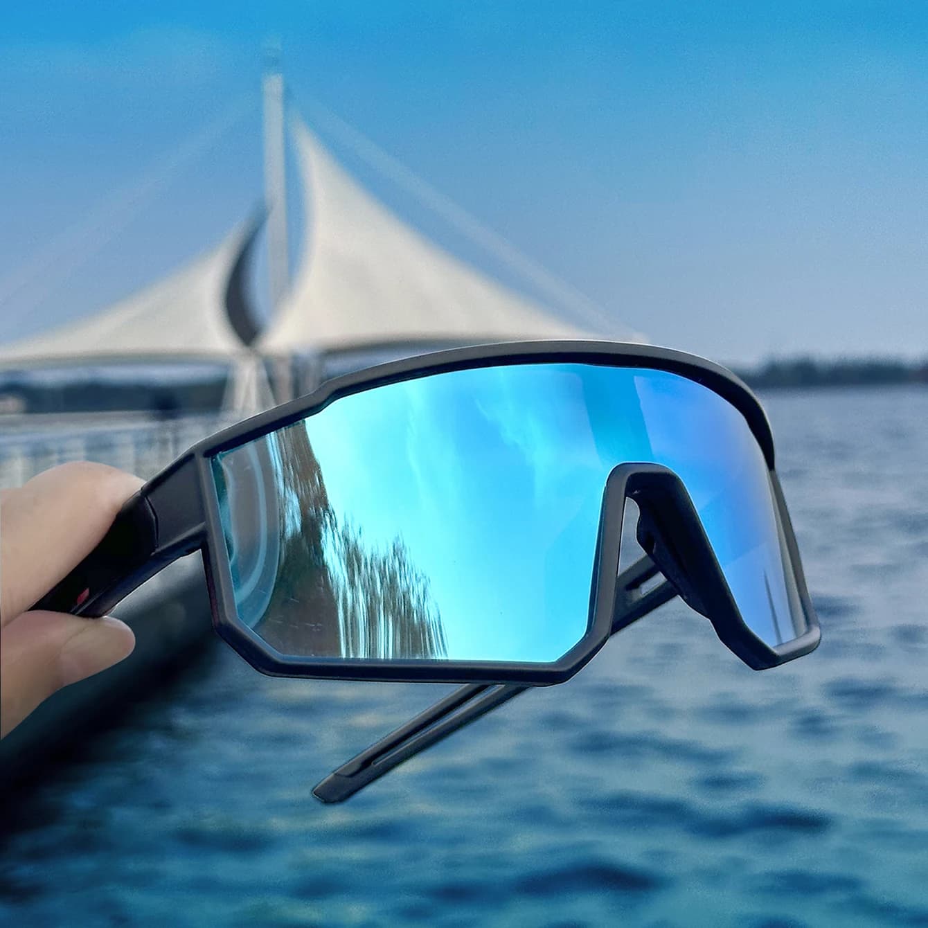 Lunettes de pêche casual anti-vent unisexe - Protection UV pour running, cyclisme et sports nautiques
