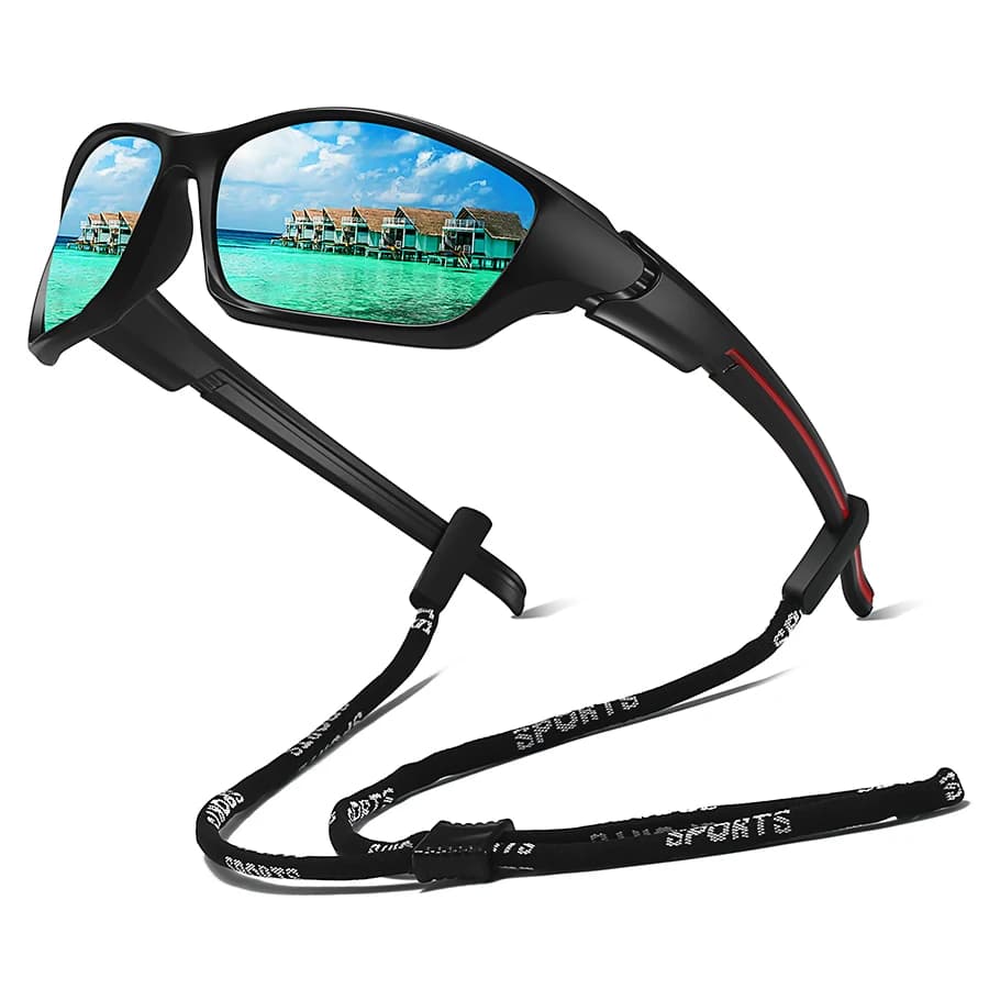 Lunettes de pêche montagne avec chaîne sport outdoor protection UV pour randonnée pêche