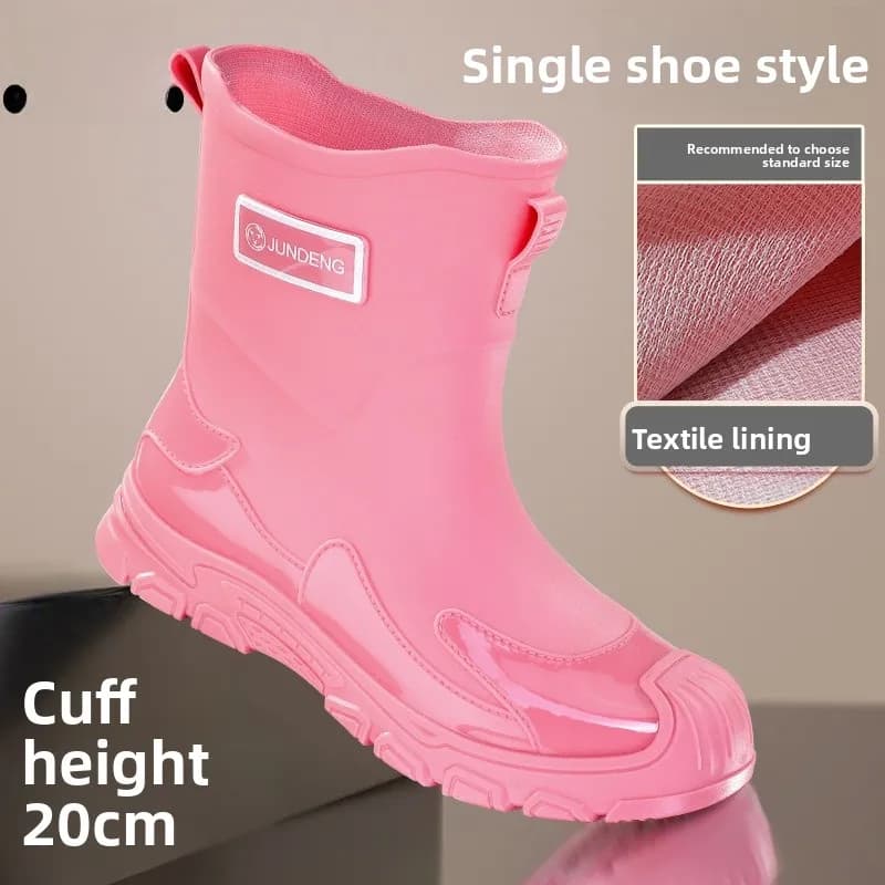 Bottes de pluie homme courtes épaisses imperméables antidérapantes pour lavage auto et pêche