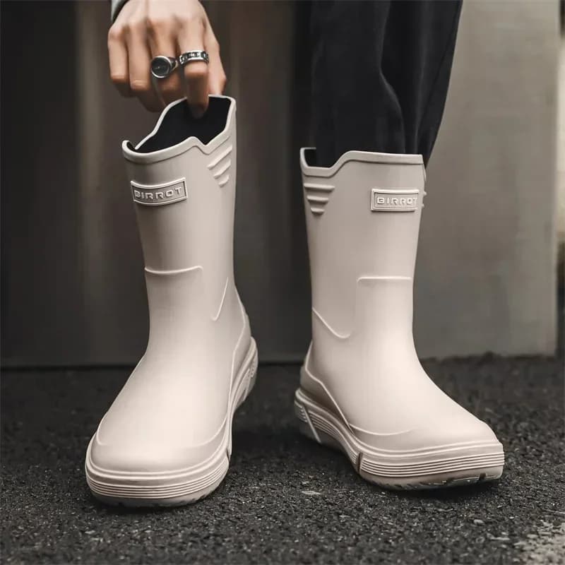Cross-border Korean mid-calf rain boots men's non-slip wear-resistant rain shoes