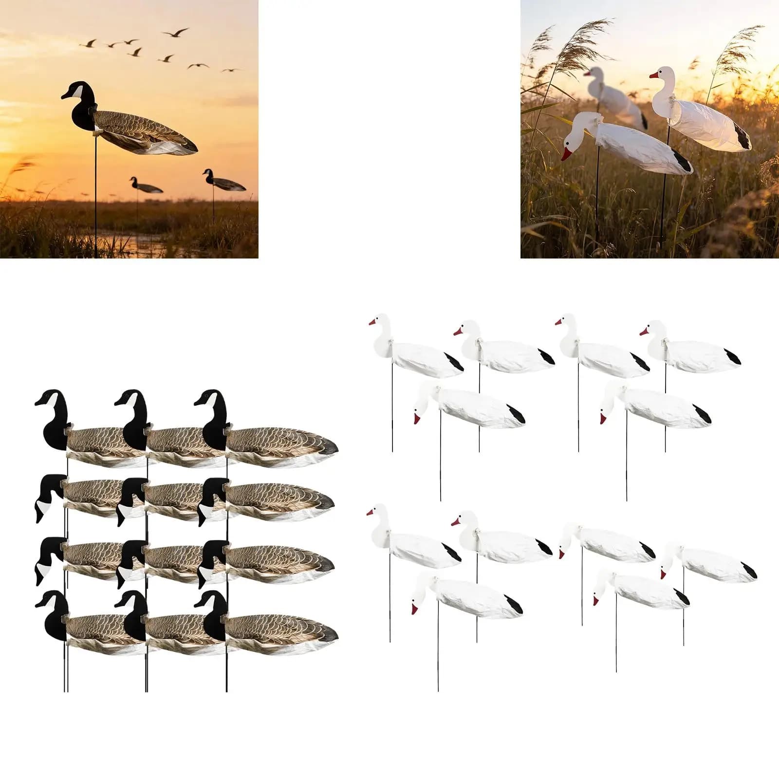 Leurres oie à mouvement vent - Ensemble déco jardin réaliste pour chasse au gibier d'eau attractif