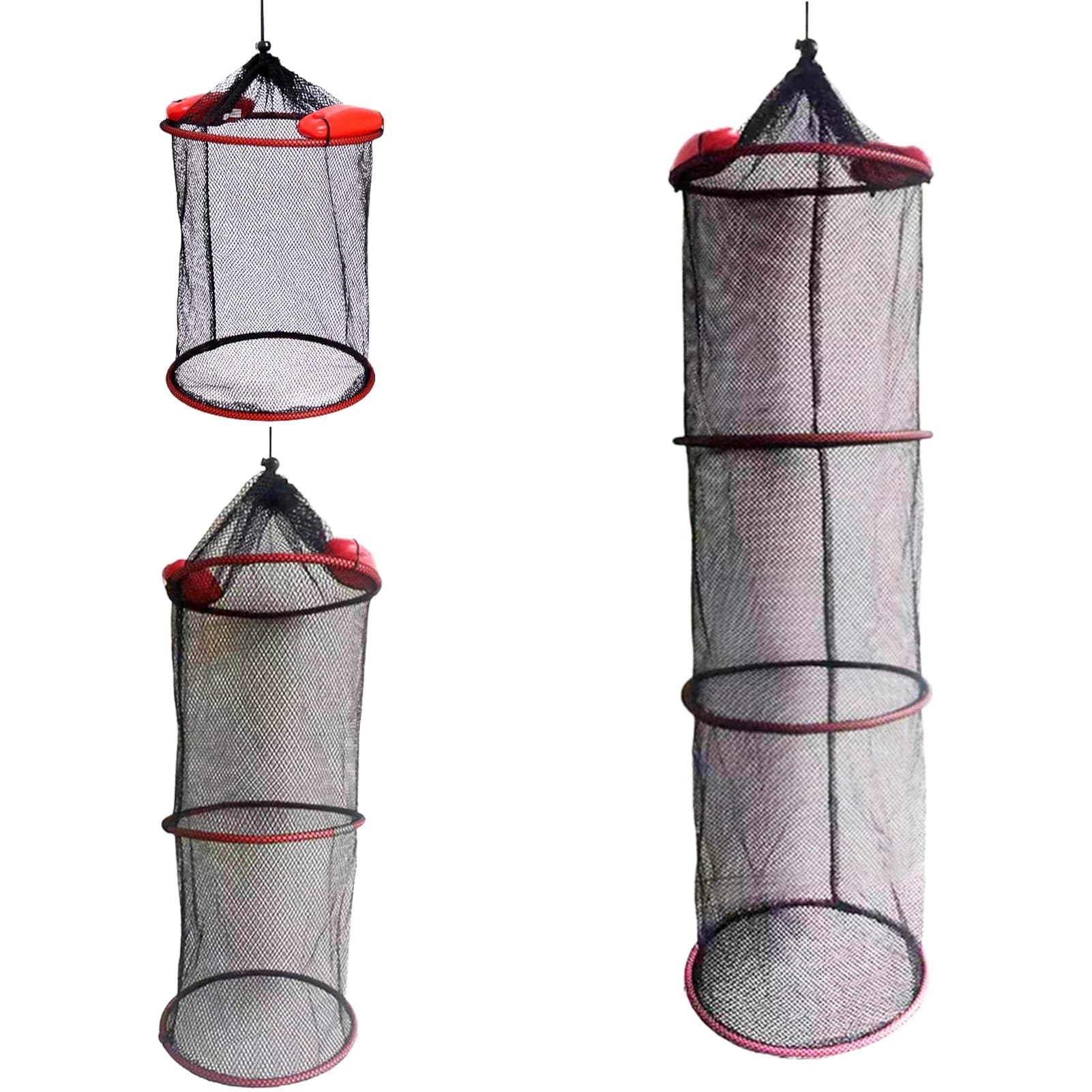 Filet de pêche flottant anti-fuite avec panier renforcé pour poissons, crevettes et écrevisses, portable et robuste