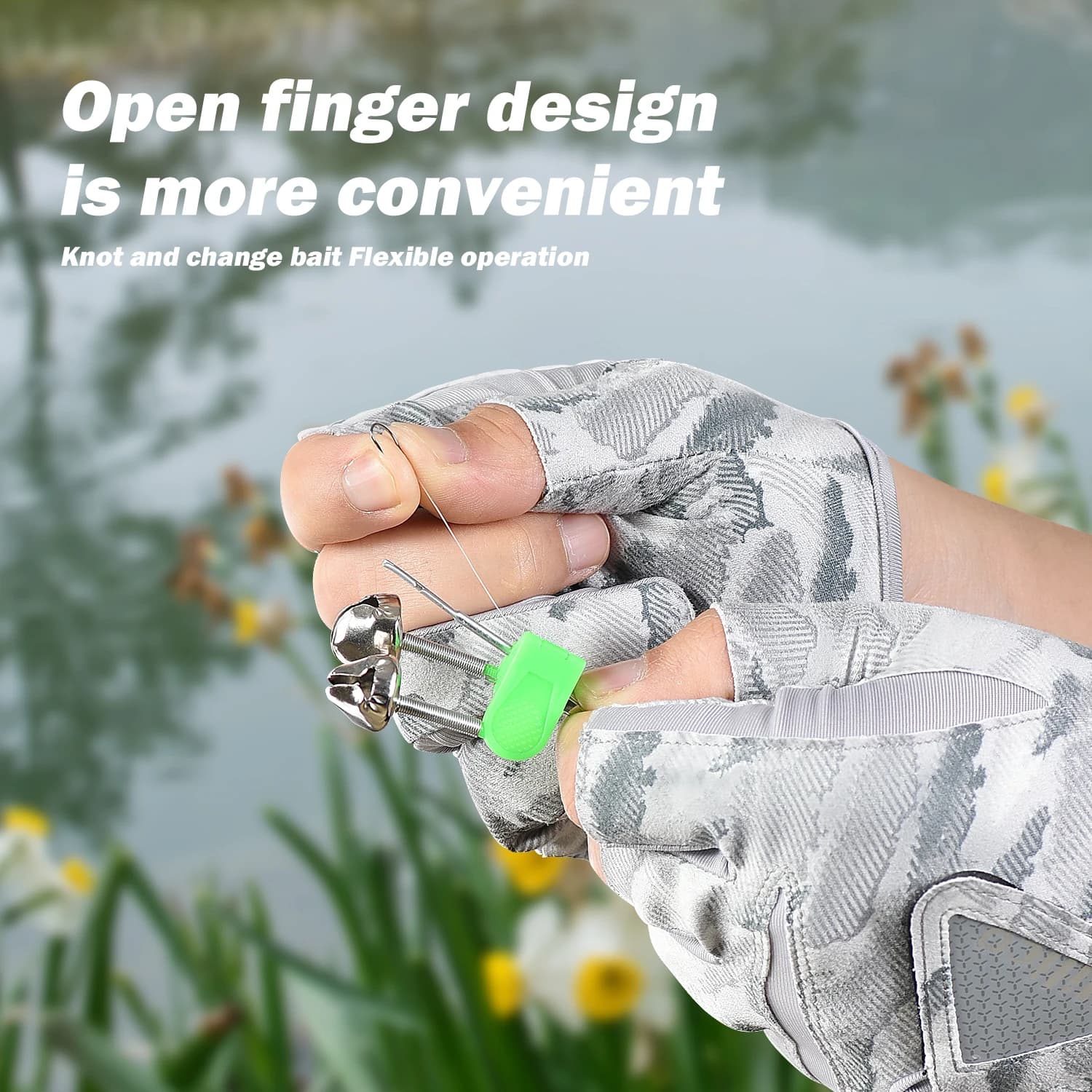 Gants de pêche 3 doigts été homme : anti-dérapants, respirants et protection UV pour pêche routière
