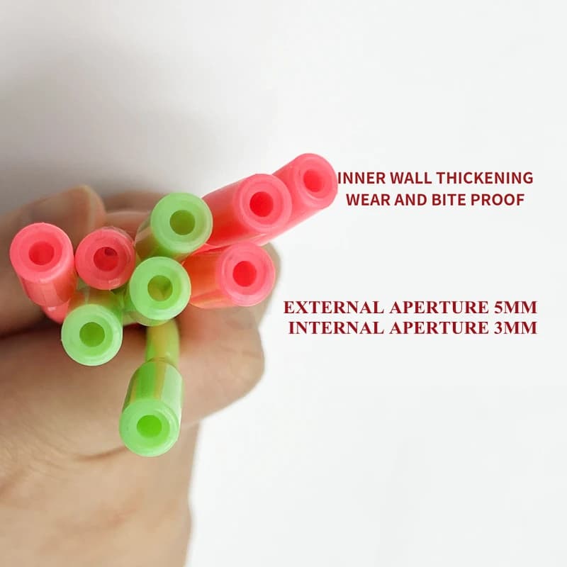 Tube lumineux anti-morsure pour pêche en mer - 10 pièces de 7,5cm contre l'emmêlement des bas de ligne