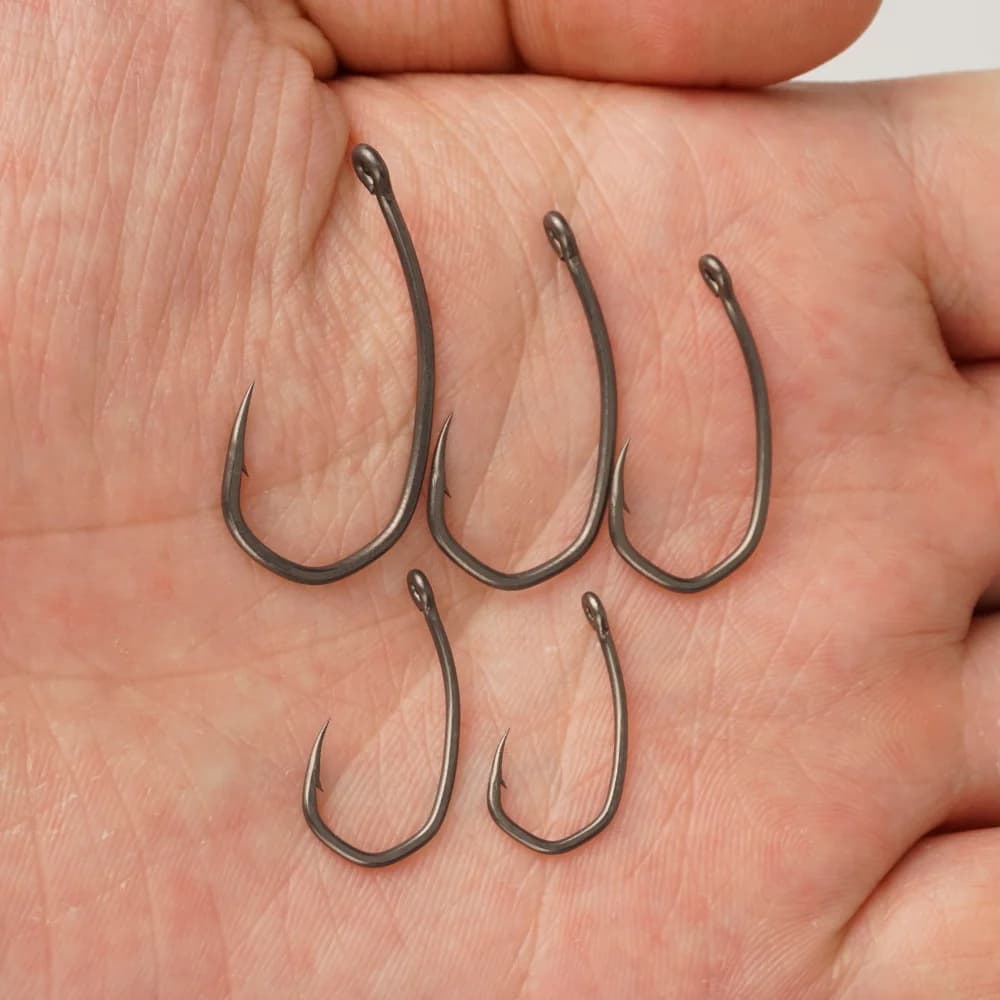 Hameçon de pêche Hirisi 8041, 50 pièces en acier inoxydable carbone anti-rouille, point acéré et hampe à boucle