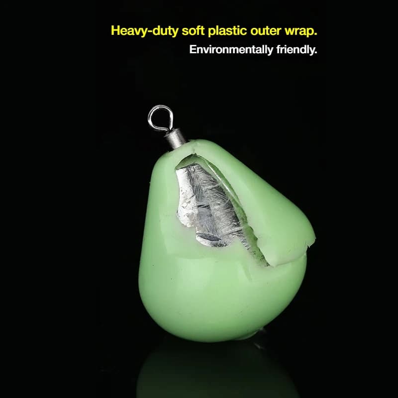 Plomb de pêche lumineux larme avec émerillon 30g-150g lest vert rapide pour pêche de nuit