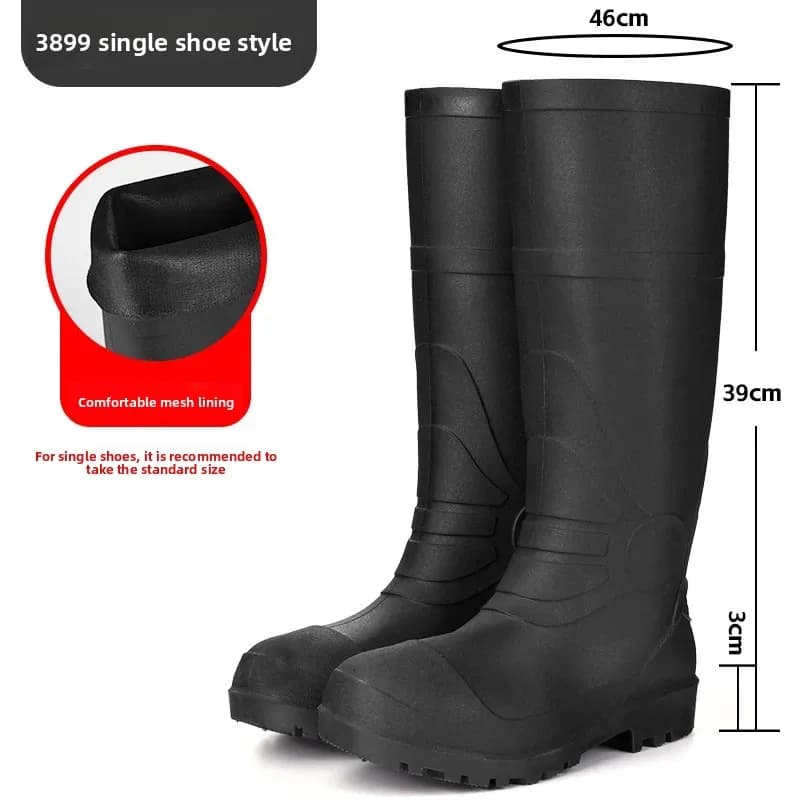 Bottes pêche hautes imperméables jaunes minimalistes - Chaussures caoutchouc résistantes pour rivière