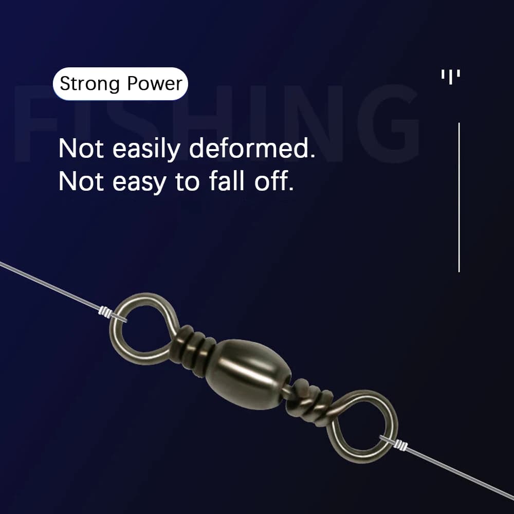 Barrel Swivel en Acier Carbone 100 Pièces pour Pêche en Mer - Connecteurs Hameçons et Accessoires
