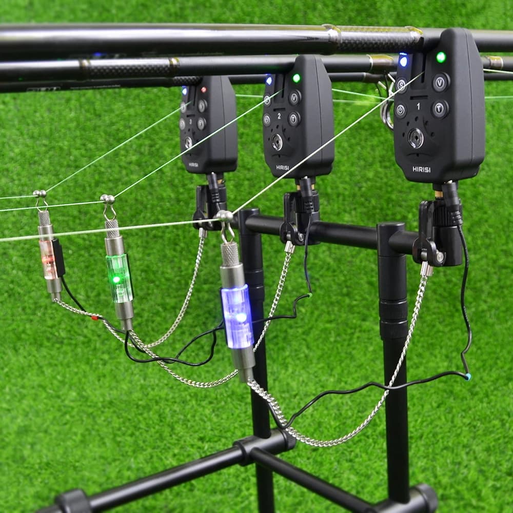 Kit d'Alarme de Touche Sans Fil 1+4 avec 4 Swingers Lumineux - Étui EVA pour Pêche Carpe B1203S