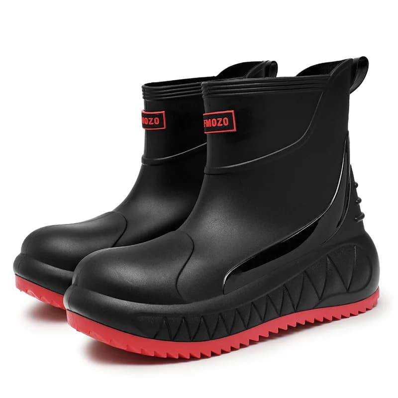 Bottes pluie courtes homme mode pêche extérieur chaussons imperméables PVC anti-dérapantes cuisine lavage auto