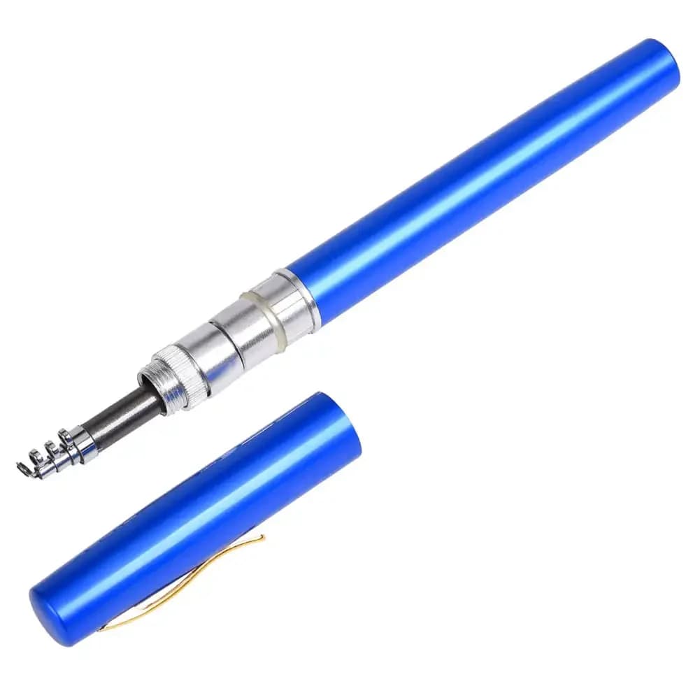 Mini canne télescopique portable 1-1.6m format stylo pliable pour pêche nomade et urgence