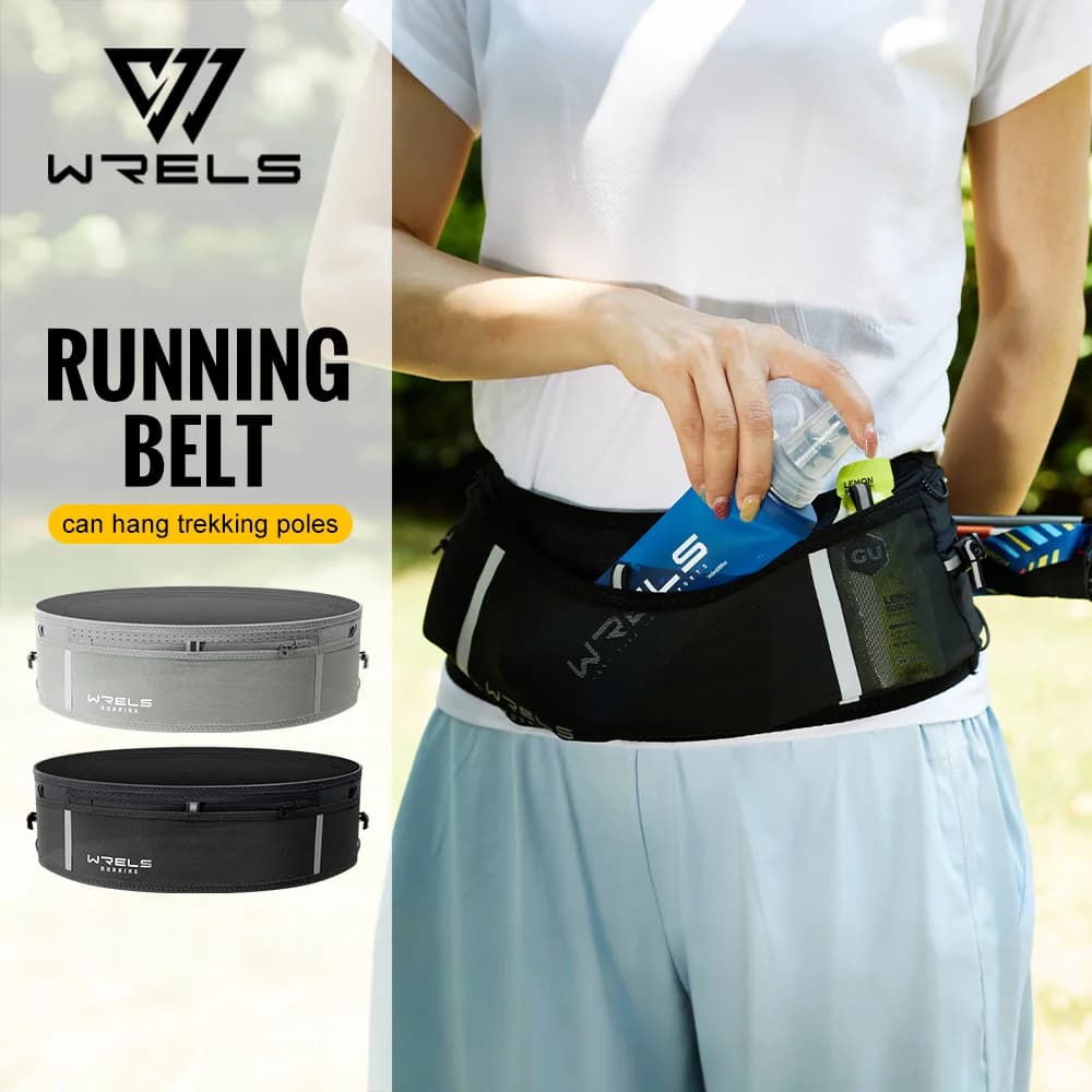 Ceinture running WRELS invisible élastique marathon étanche sac banane fanny pack multifonction