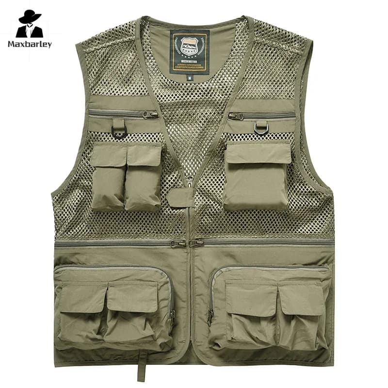 Veste cargo pêche chasse 16 poches 6XL imperméable séchage rapide randonnée escalade
