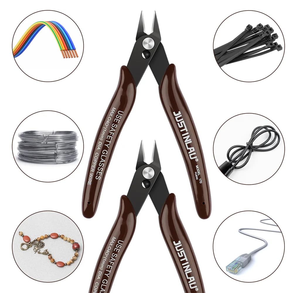 Pince coupe-fil 5Pcs 170 rouge bleu pour bricolage électronique et pêche - coupe-câble latérale