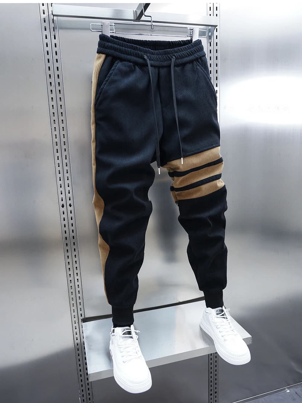 Pantalon harem patchwork élégant pêche loisir streetwear hommes fashion confortable