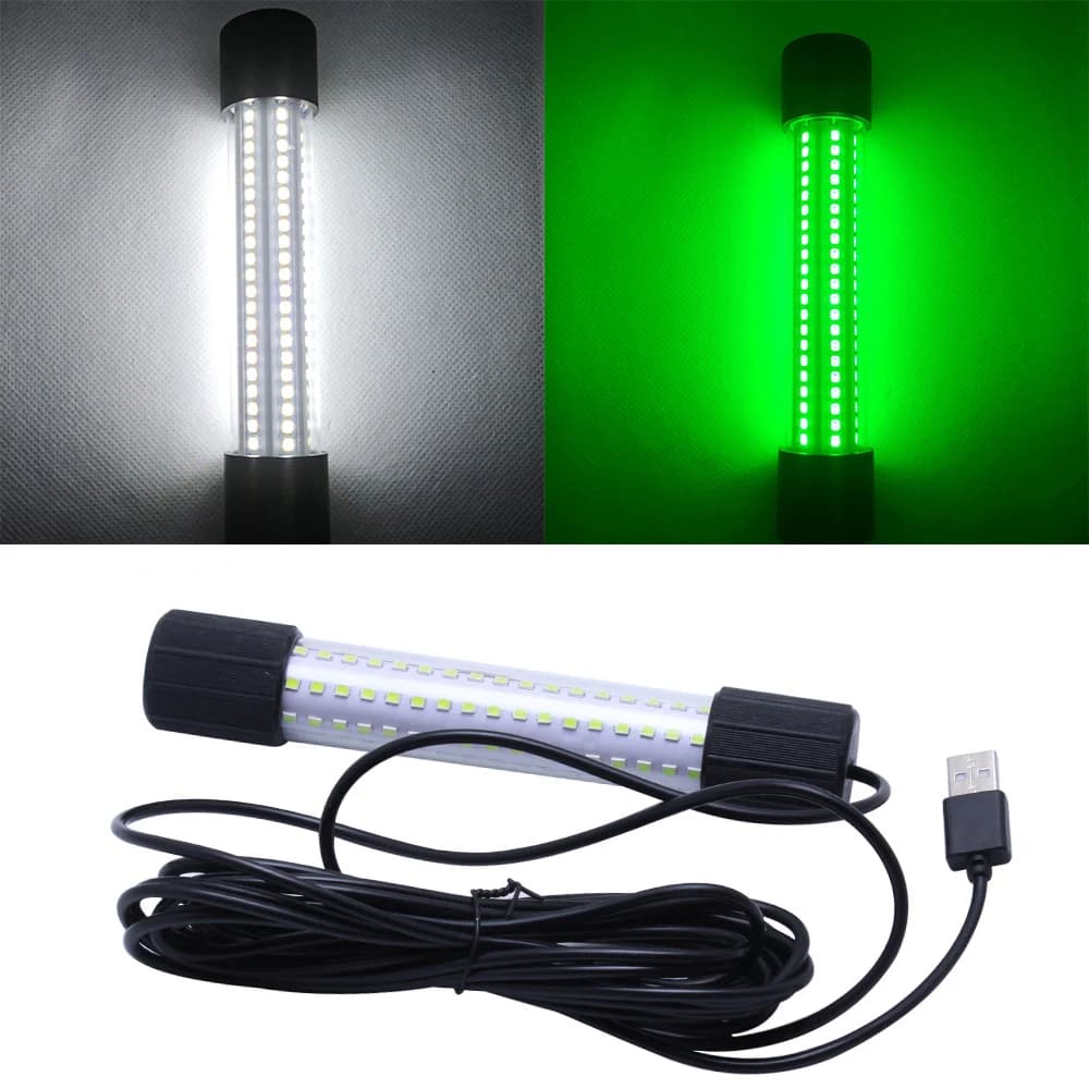 Lampe de pêche LED submersible USB, lumière haute puissance multi-couleurs pour la pêche de nuit portable