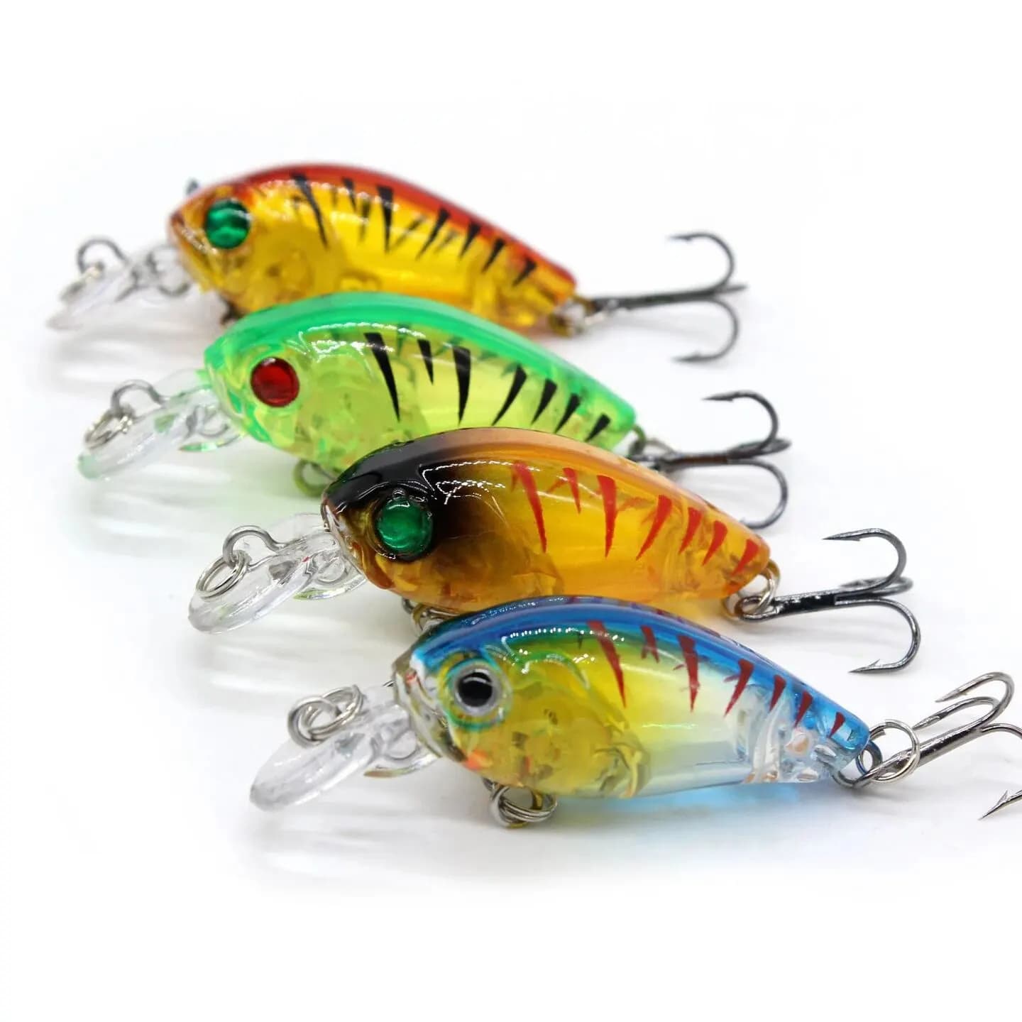 Leurres crankbait profonds 4.8cm 3.8g - Leurres durs plongeurs avec cliquetis - Appâts pêche
