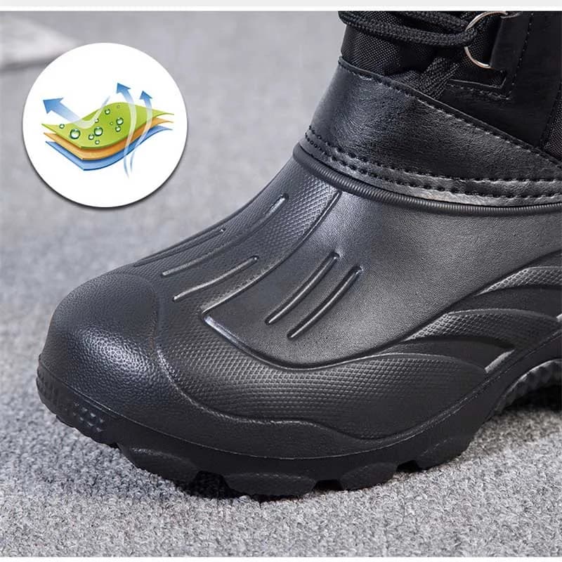 Bottes d'hiver épaisses avec doublure polaire pour pêche, chasse et randonnée par temps froid